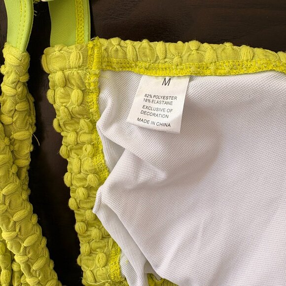 MODLILY DESIGN Cut Out Circular Ring Avocado Green Bikini Set - SZ M - Picture 5 of 7